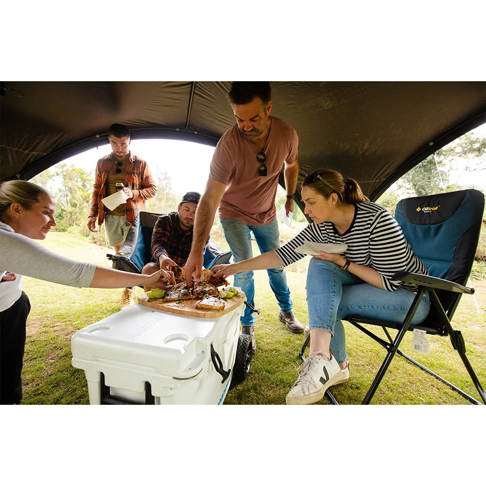 OZtrail Resort 5 Position Arm Chair - Navy 4 OZtrail Resort 5 Position Arm Chair - Navy - Image 2