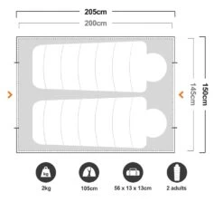 Oztrail Tasman 2p Dome Tent -Camping Gear Sale DTM2P C 3