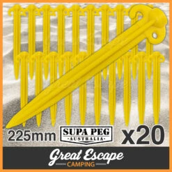 Supa Peg Sand Peg 225mm 20 Pack 7 Supa Peg Sand Peg 225mm 20 Pack -Camping Gear Sale PLY162x20 2