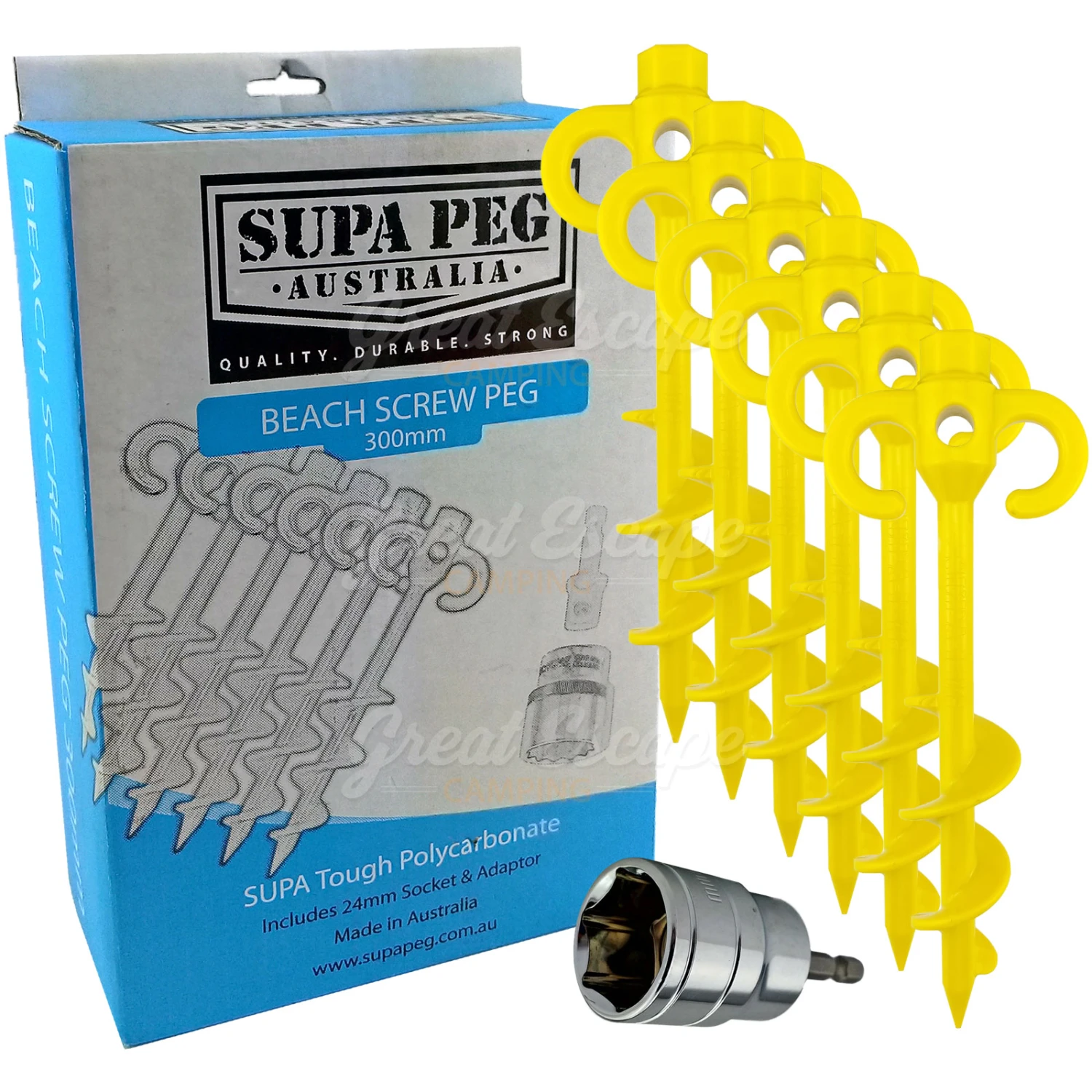 Supa-Peg 300mm Beach Screw Peg Kit 2 Supa-Peg 300mm Beach Screw Peg Kit